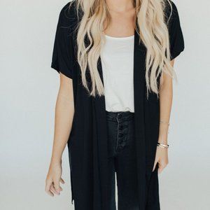 Short Sleeve Kimono Black CJLA